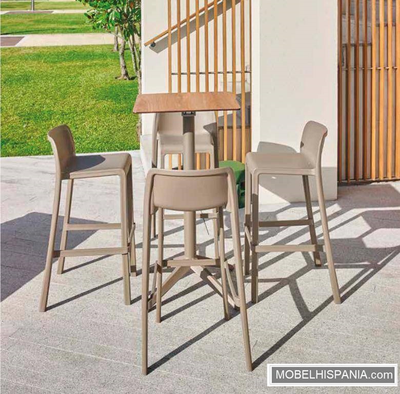 ATTICO taburete apilable taupe