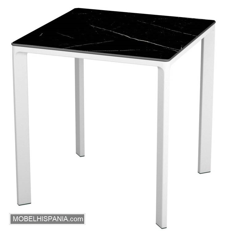 MEET mesa blanca marmol nego