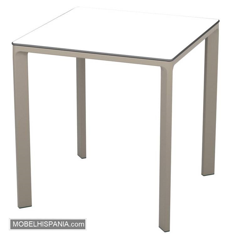 MEET mesa taupe blanco