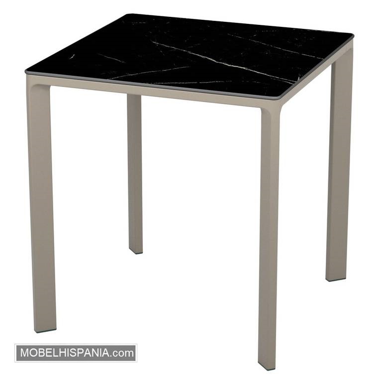 MEET mesa taupe marmol negro