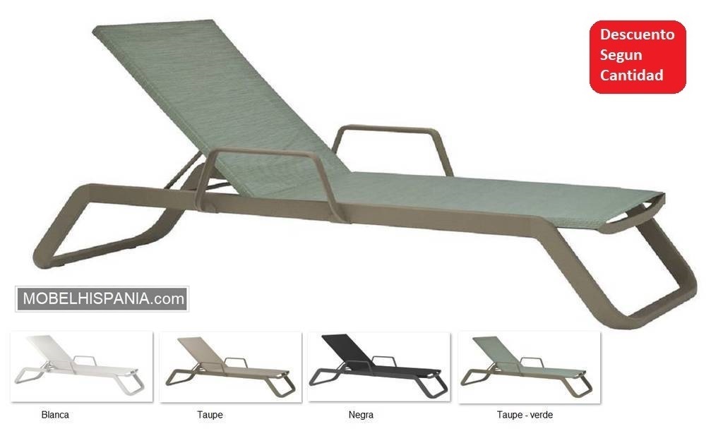 VILA tumbona brazos taupe verde w