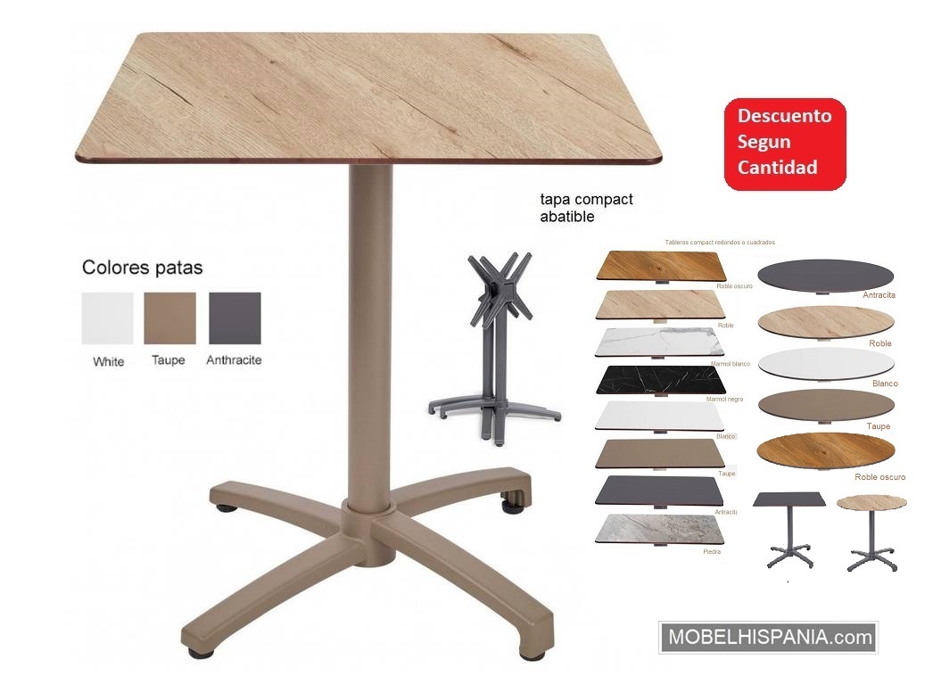 KOSI mesa aluminio abatible compact Taupe 2