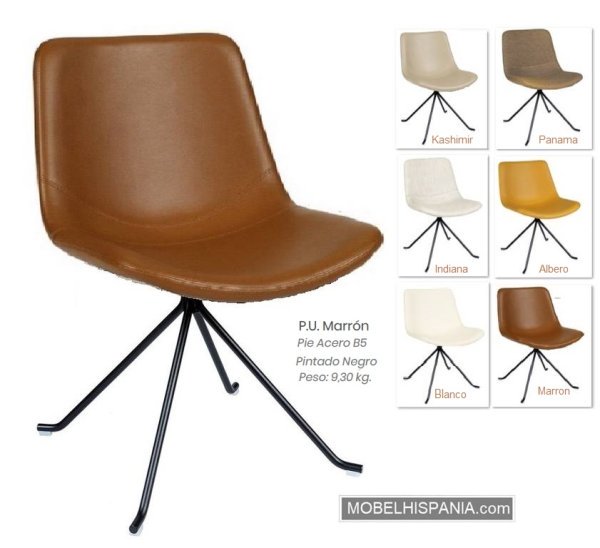 6626 silla pie varilla marron 1