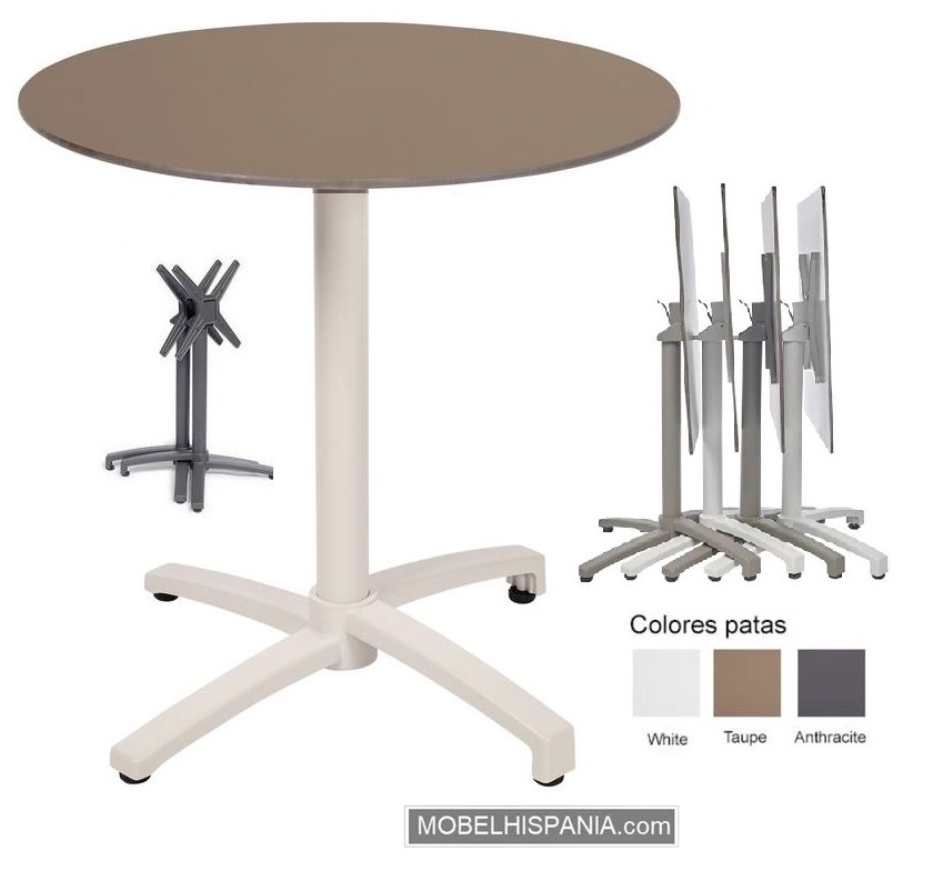 KOS mesa R blanca taupe