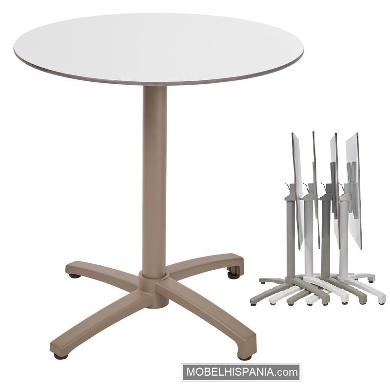 KOS mesa R taupe blanco