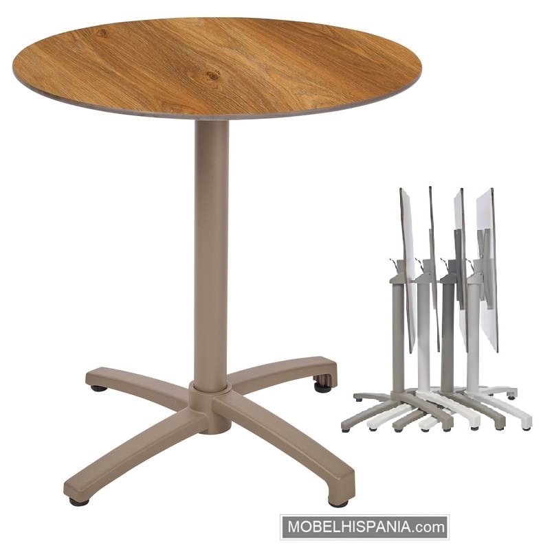 KOS mesa R taupe roble oscuro