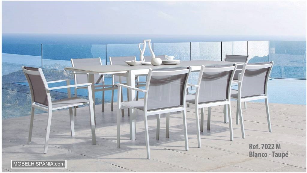 7022 Sillon alu blanco taupe