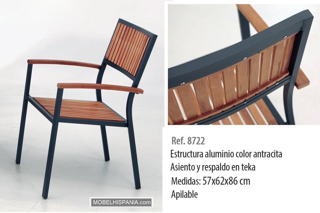 8722 Sillon aluminio antracita teka