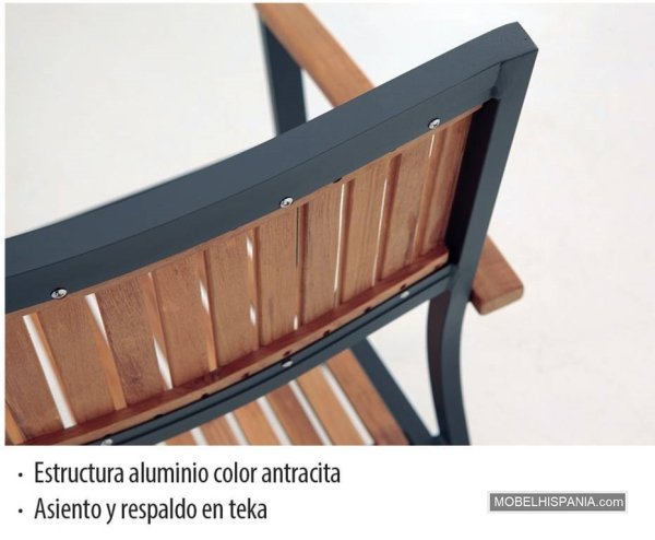 8722 Sillon aluminio antracita teka 1