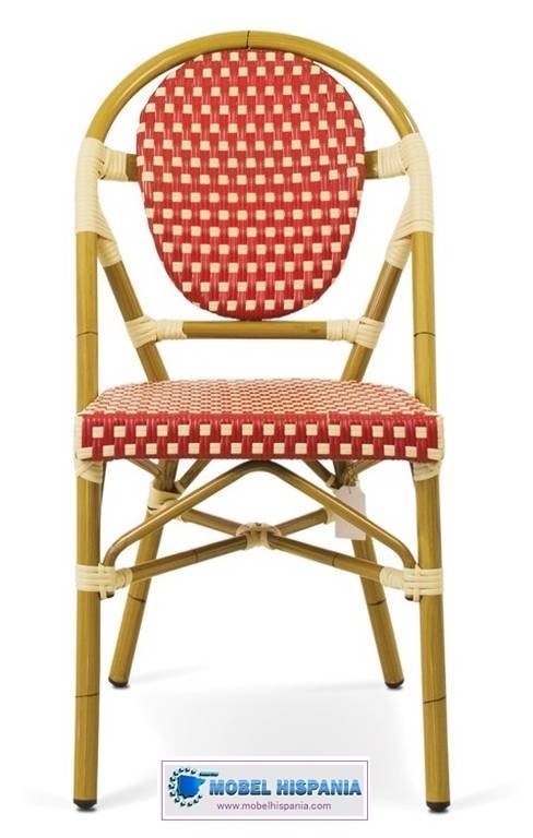 RIVA silla rojo crema1