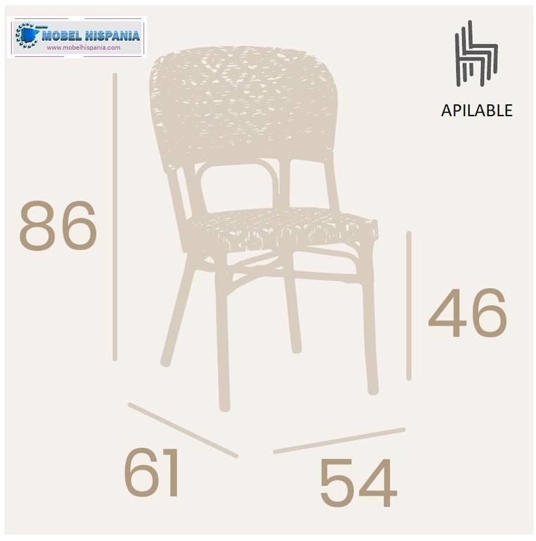 2700 silla aluminio roble textilene 2