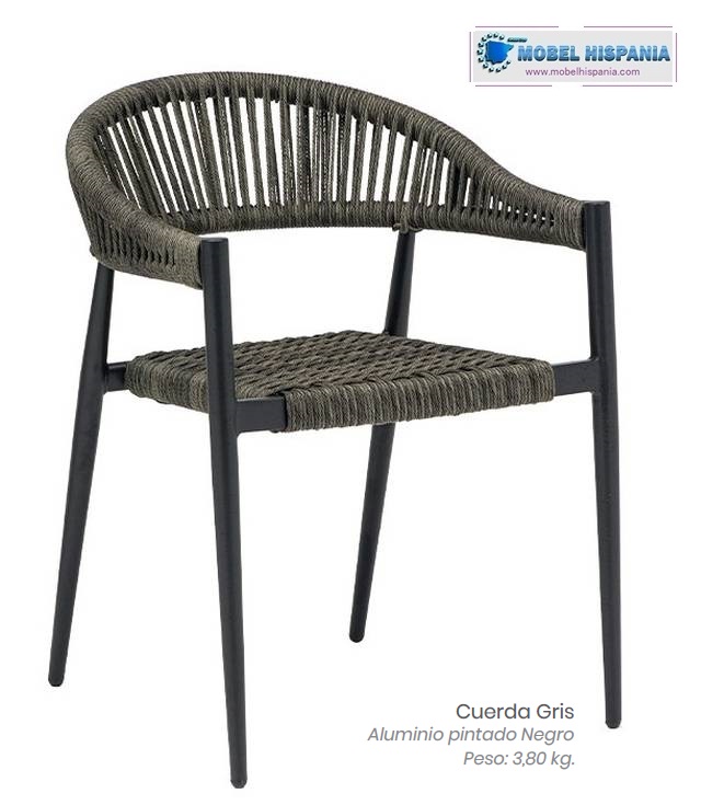 4524 sillon negro cuerda gris