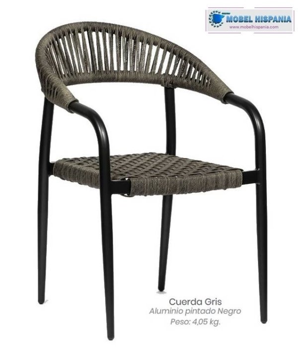 3600 Sillon negro cuerda gris