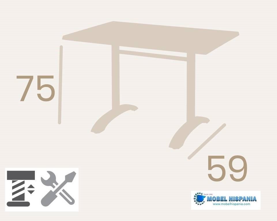 9711 Mesas rectangular medidas