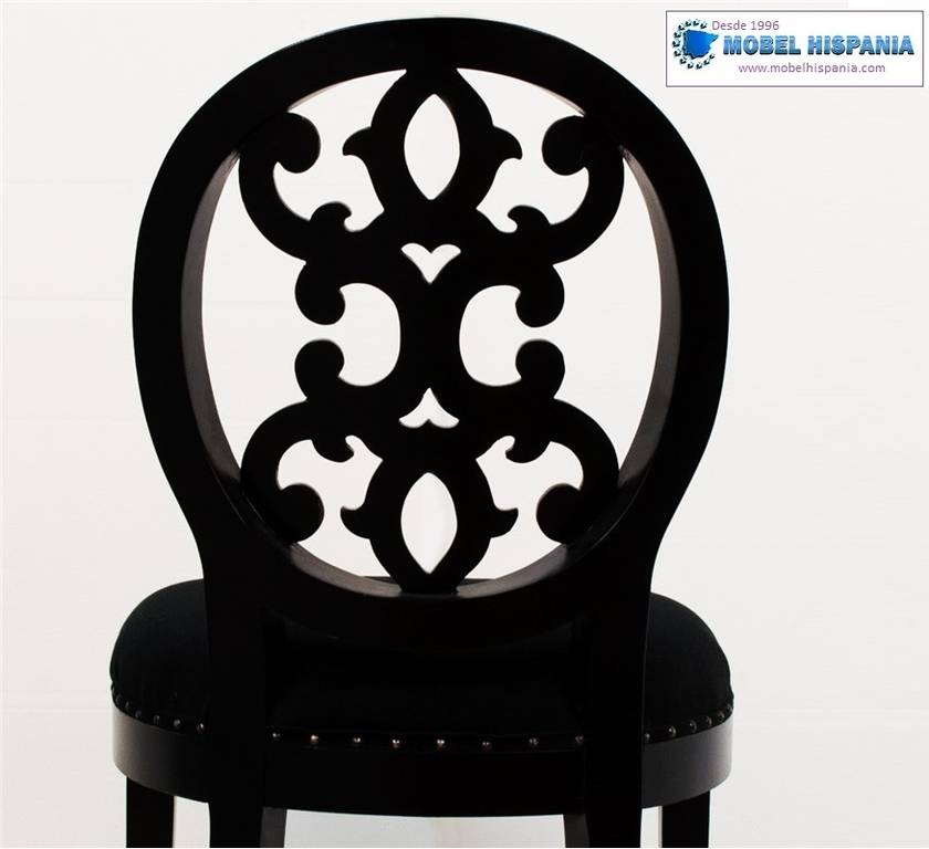 Rococo silla madera negro 1