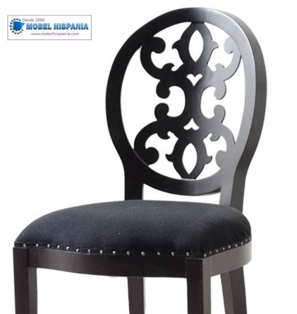 Rococo silla madera negro 4