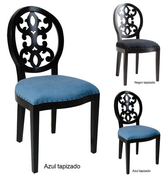 ROCOCO silla madera azul