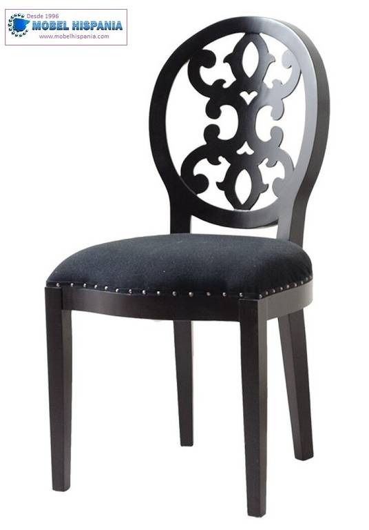 Rococo silla madera negro