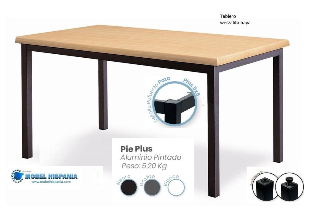 277-mesa-aluminio-negro_werzalit 277 mesa aluminio negro werzalit