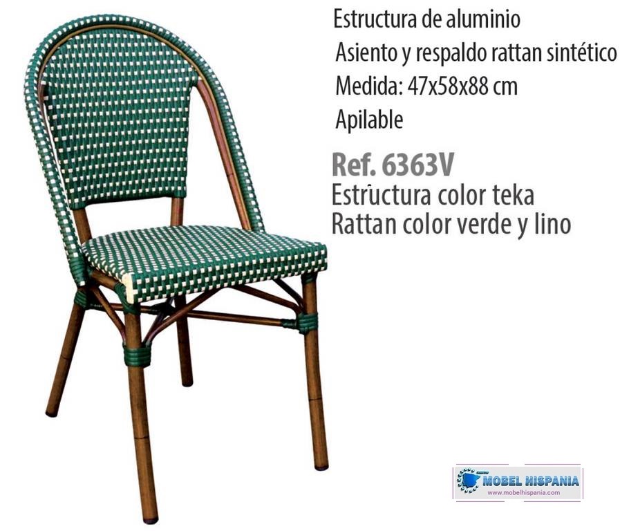 6363 silla verde lino