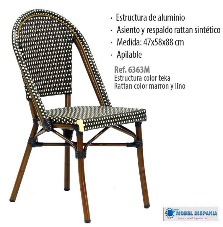 6363 silla marron lino