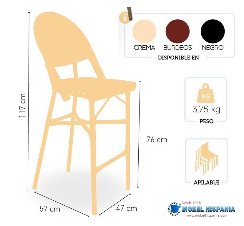 Flandes taburete medidas