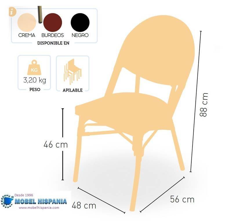 Flandes sillas medidas