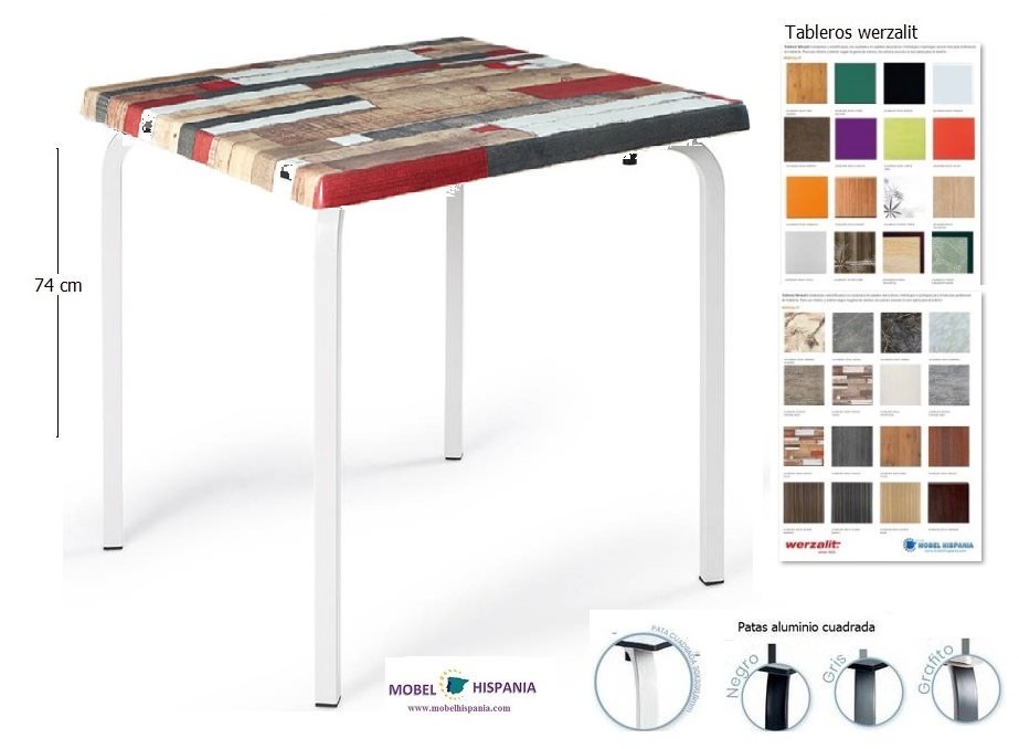 8177 mesa gris werzalit kbana rojo