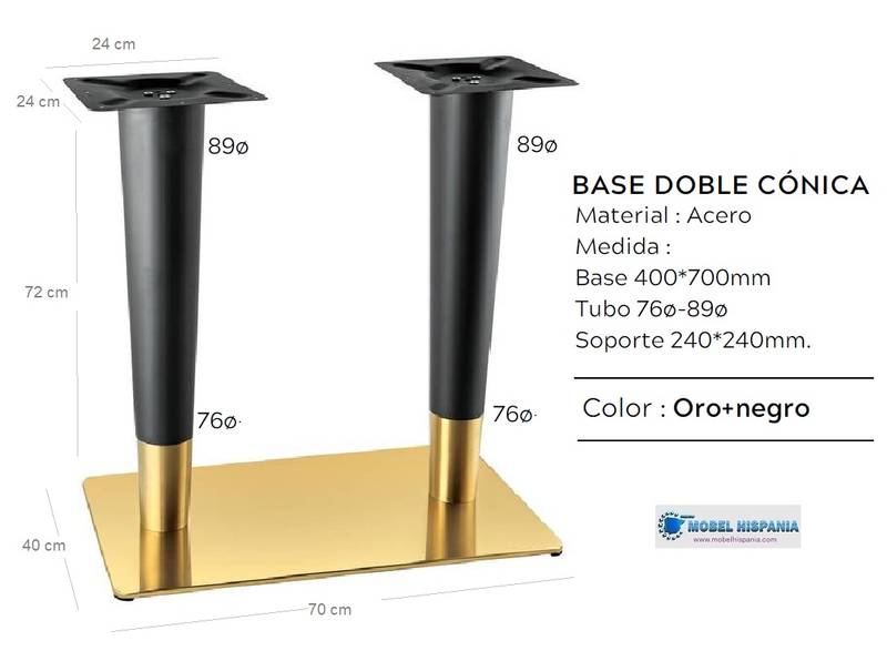 DA A026 pie doble dorado negro 1