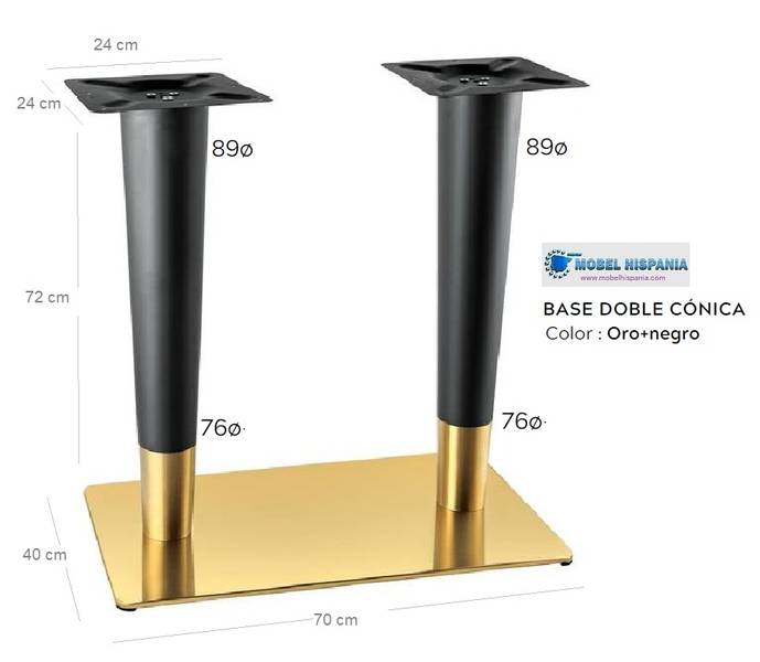 DA A026 pie doble dorado negro w