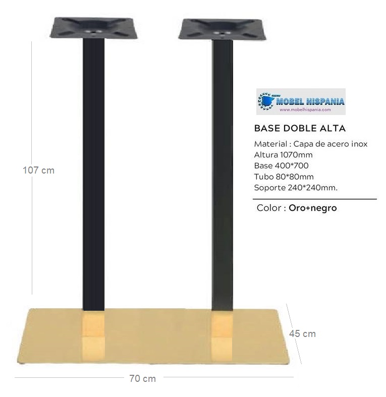 DA A024 pie alto doble dorado negro 1