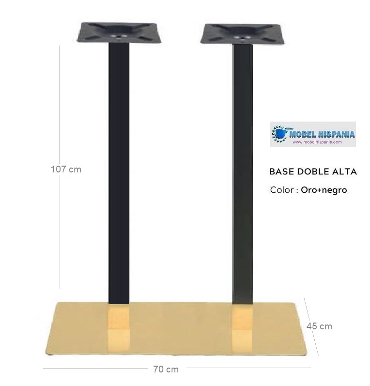 DA A024 pie alto doble dorado negro