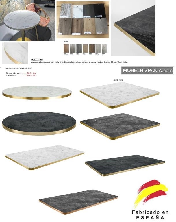 tapa melamina dorado 22