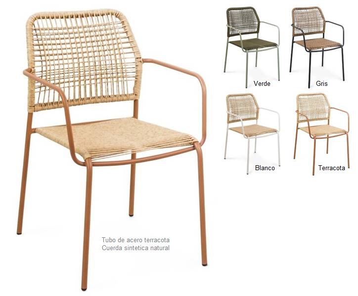 LUCCA silla acero terracota natural w