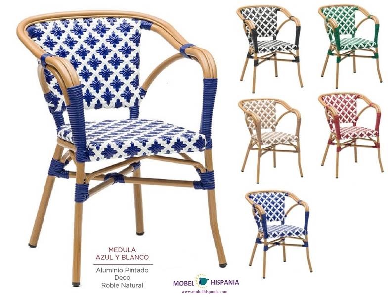 5959 sillon roble natural medula azul y blanco w