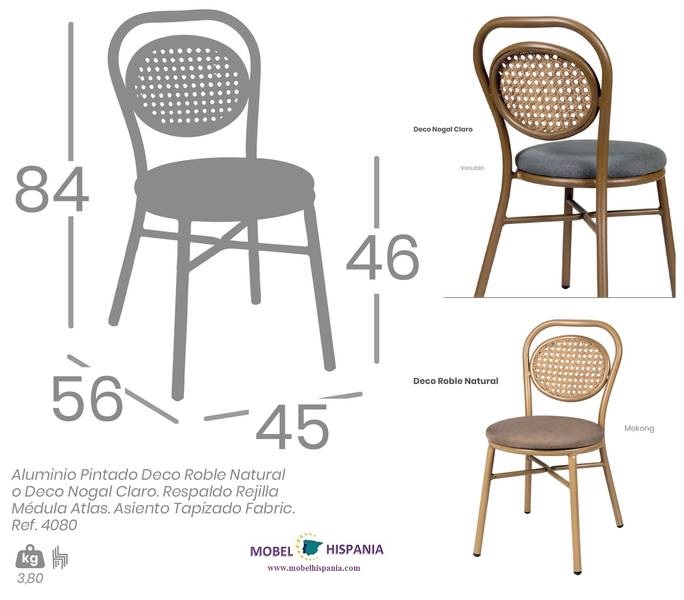 4080 silla nogal claro tapizado 1