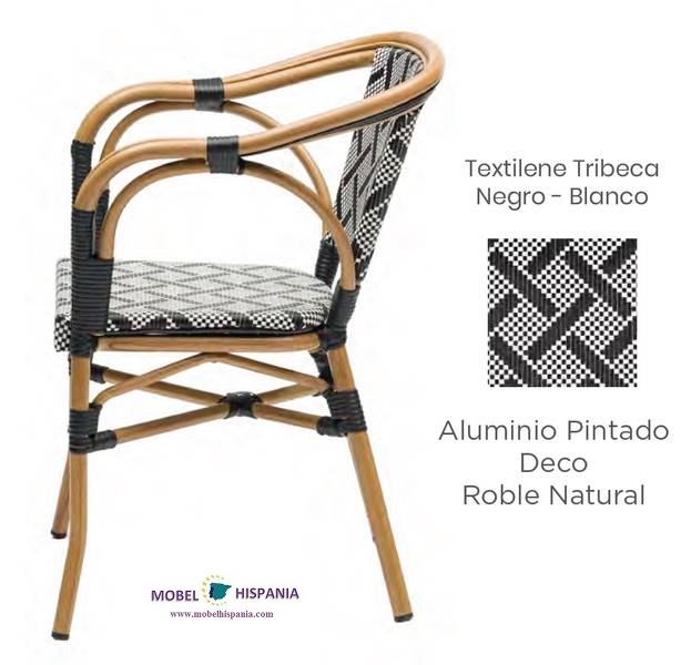 5959 sillon roble natural textilene negro