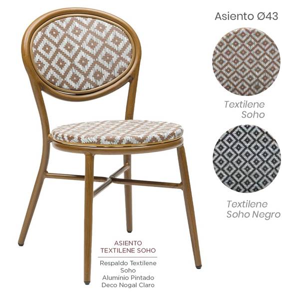 4078 silla nogal claro textilene soho