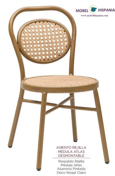 4080 silla nogal claro rejilla medula crema