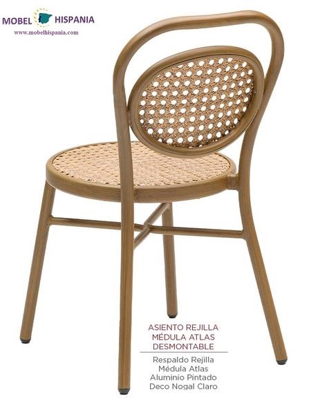 4080 silla nogal claro rejilla medula crema trasera