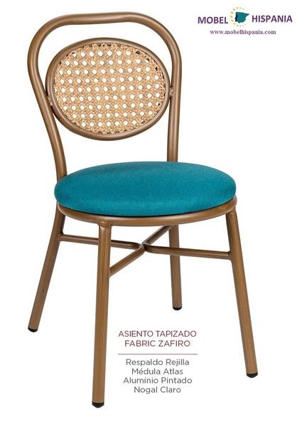 4080 silla nogal claro tapizado zafiro