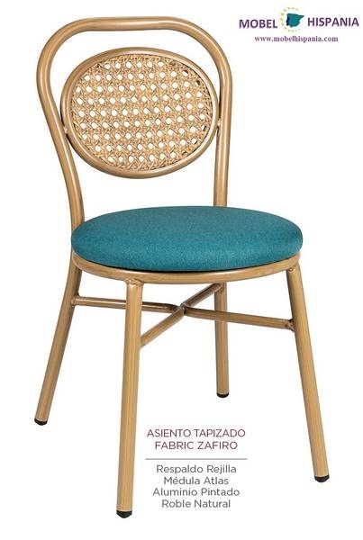 4080 silla roble natural tapizado zafiro