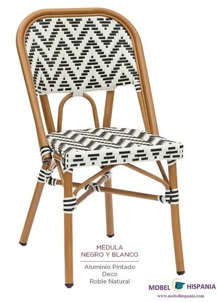 4085 silla roble natural medula negro y blanco