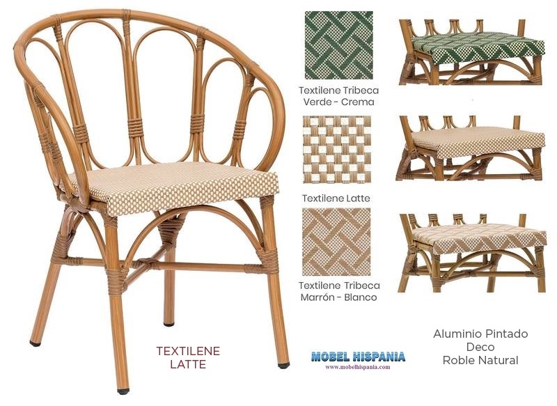 4120 sillon roble natural Textilene latte 2