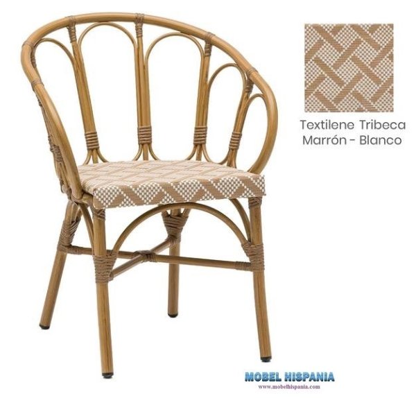 4120 sillon roble natural Textilene Tribeca Marron