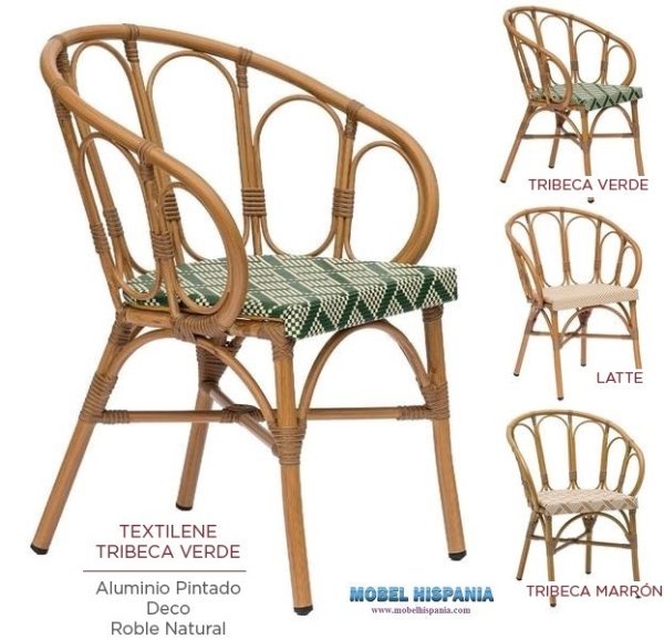 4120 sillon roble natural Textilene Tribeca Verde w