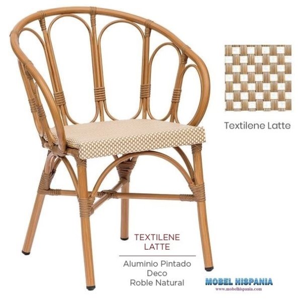 4120 sillon roble natural Textilene latte