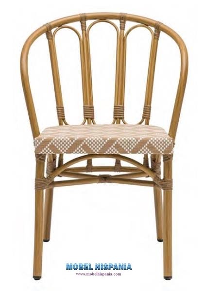 4110 silla roble natural Textilene Tribeca Marron 3