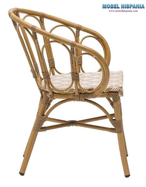 4120 sillon roble natural Textilene Tribeca Marron 1