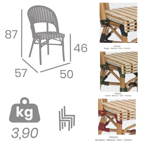 LOUVRE silla roble natural medula 1